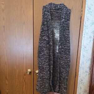 French Laundry Black and Gray Open Front Cardigan